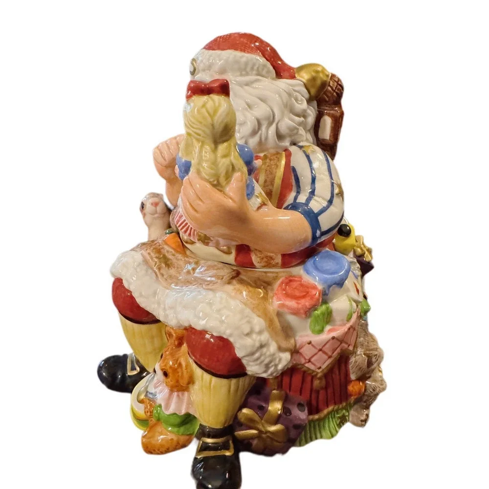 VTG Fitz and Floyd Classics SantasToy Shop Ceramic Christmas Cookie/Candy Jar 8